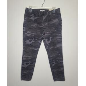 NWT Ann Taylor Loft Marisa skinny grey camo crop capri pants - 8P 8 petite